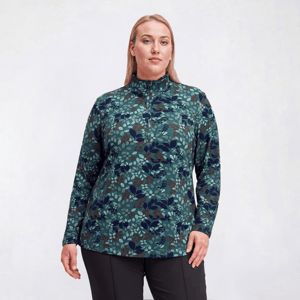 Plus Size Hasting & Smith 1/2 Zip Leaf Mock Neck Tee